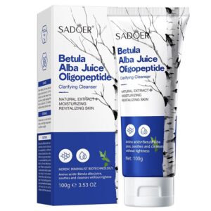 SADOER Betula Alba Juice Oligopeptide Cleanser – Hydrating & Clarifying Face Wash, Gentle Deep Clean, Moisturizing, Non-Drying Facial Cleanser for All Skin Types (100g)