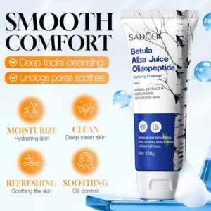 Alternative view of SADOER Betula Alba Juice Oligopeptide Cleanser – Hydrating & Clarifying Face Wash, Gentle Deep Clean, Moisturizing, Non-Drying Facial Cleanser for All Skin Types (100g)