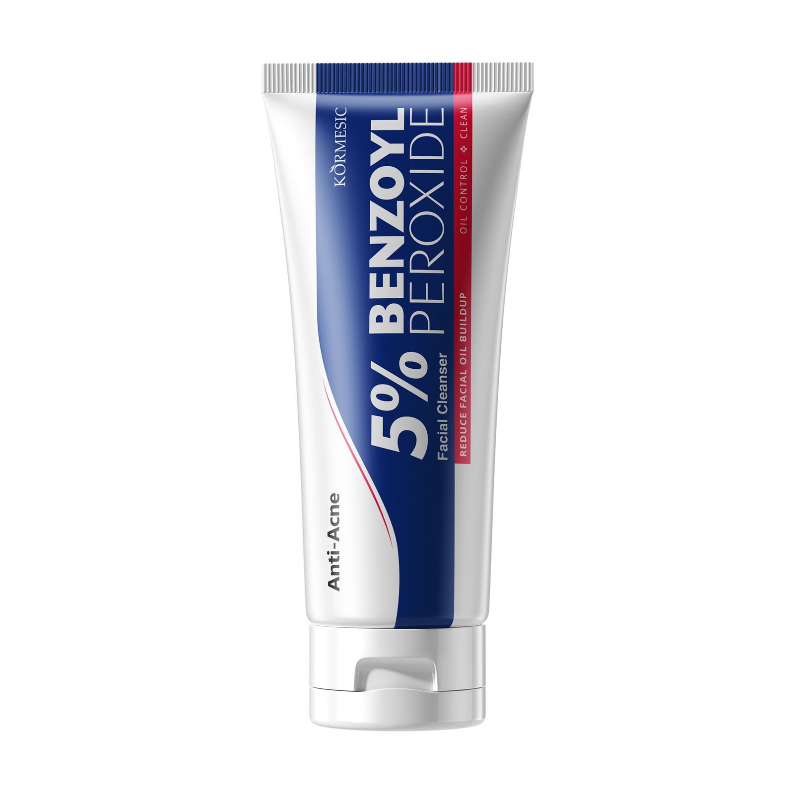 KORMESIC 5% Benzoyl Peroxide Acne Face Wash – Deep Pore Cleansing Anti-Acne Cleanser for Oily & Acne-Prone Skin, Oil Control & Breakout Treatment (Face Cleanser)