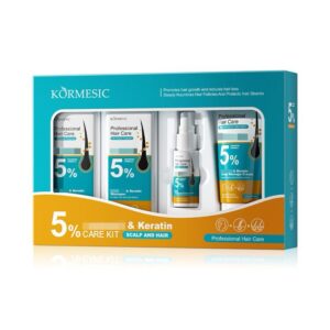 KORMESIC 5% Minoxidil & Keratin Hair Care Kit – Complete Scalp Treatment Set for Thinning Hair, Hair Growth Support System with Shampoo, Conditioner, Serum & Scalp Massage Cream