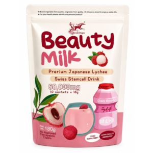 Beauty Milk Premium Japanese Lychee Swiss Stemcell Drink 50,000mg – 10 Sachets, 180g