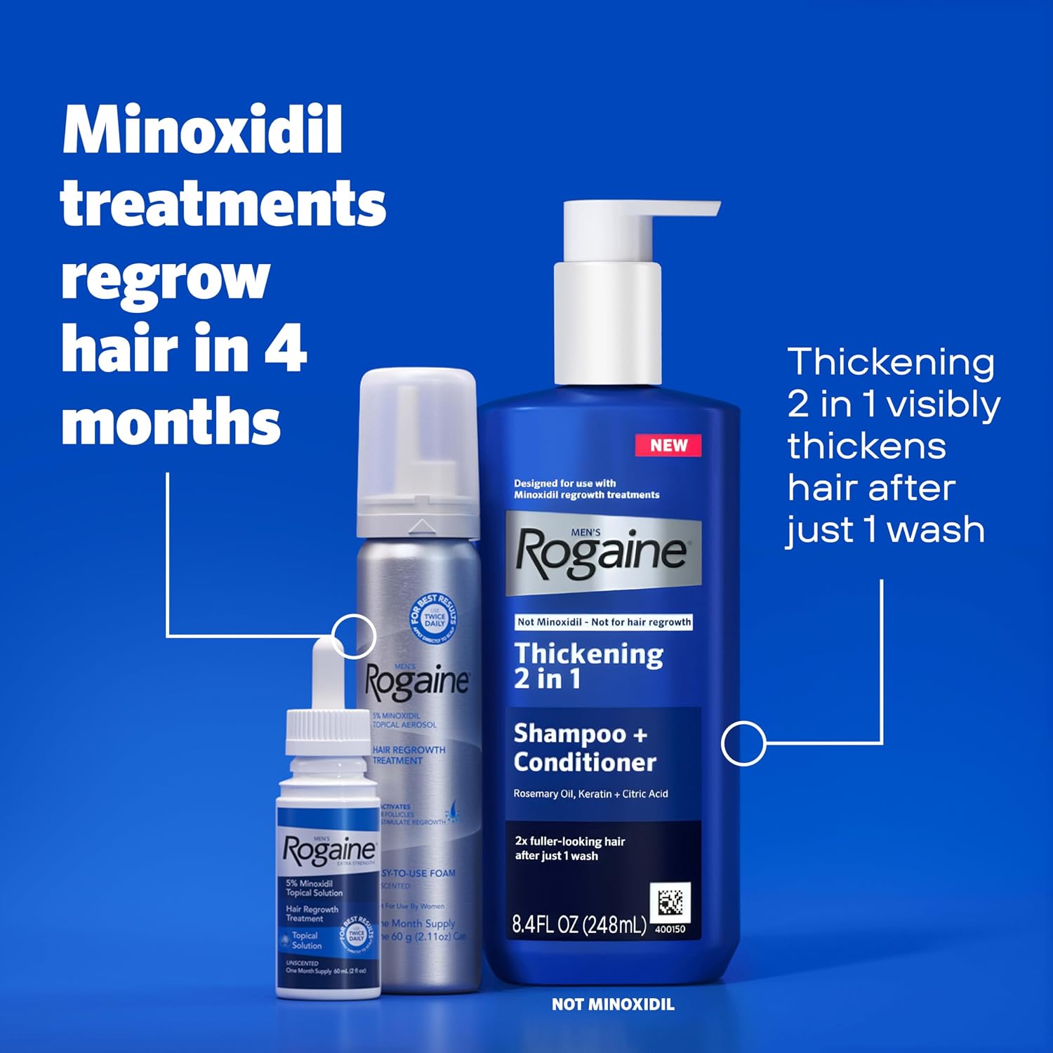 Rogaine 5% Minoxidil for Men – Extra Strength Hair Regrowth Treatment - Image 2