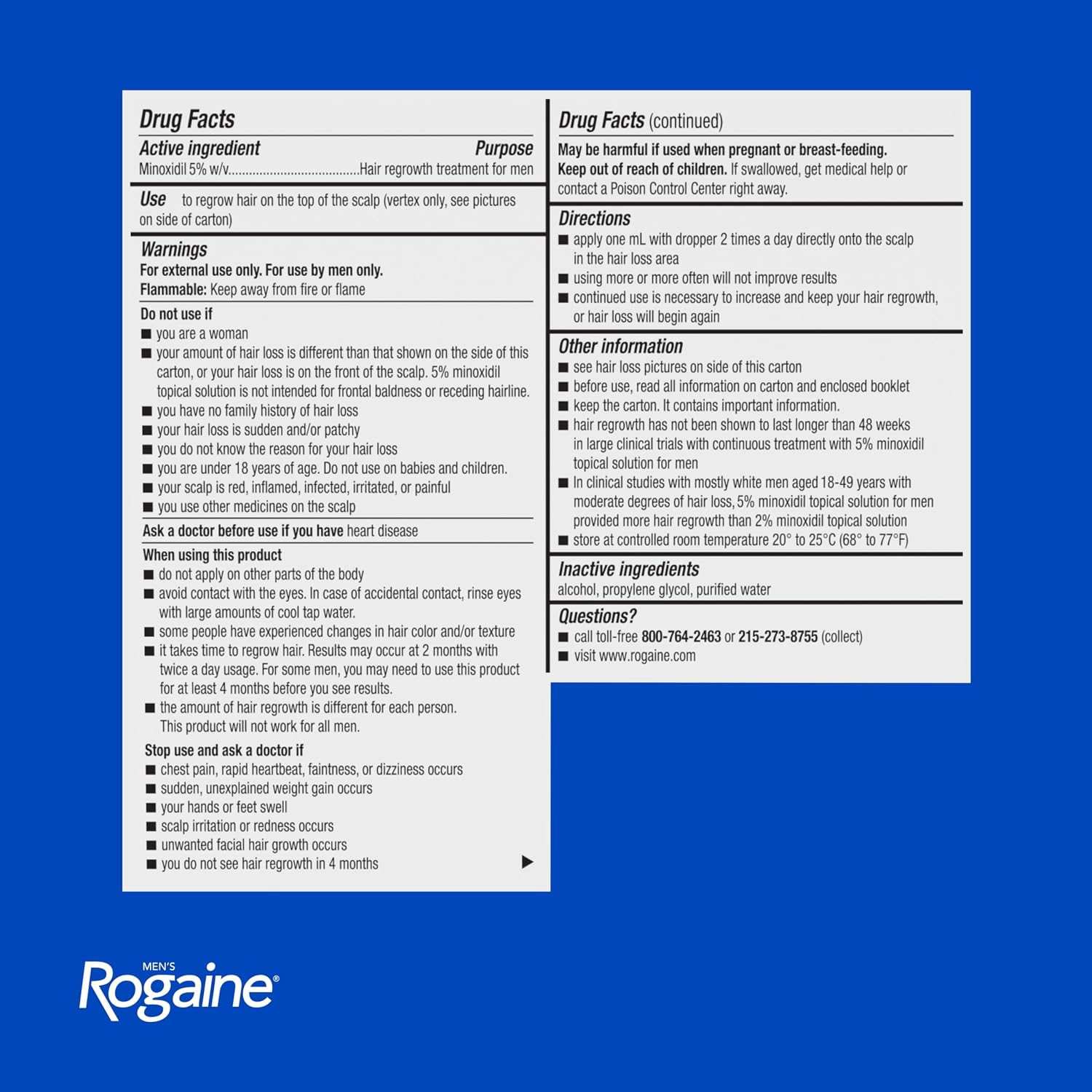 Rogaine 5% Minoxidil for Men – Extra Strength Hair Regrowth Treatment - Image 8