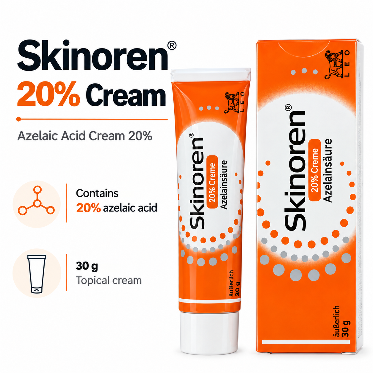 Skinoren 20% Azelaic Acid Cream 30g - Image 3